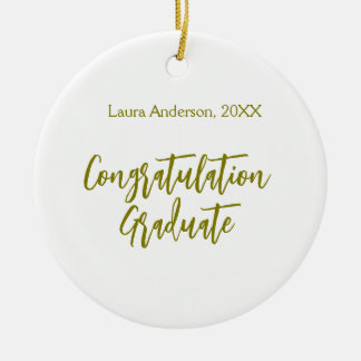 Congratulations graduate golden name class 20XX si Keramik Ornament
