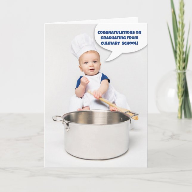 Congratulations Graduating Culinary School Feiertagskarte (Vorderseite)
