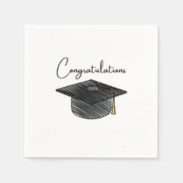 Congratulations Graduation Themed Celebration Serviette