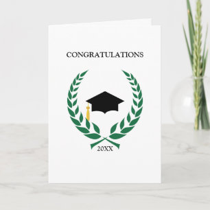 Congratulations Green Laurel Graduation Karte