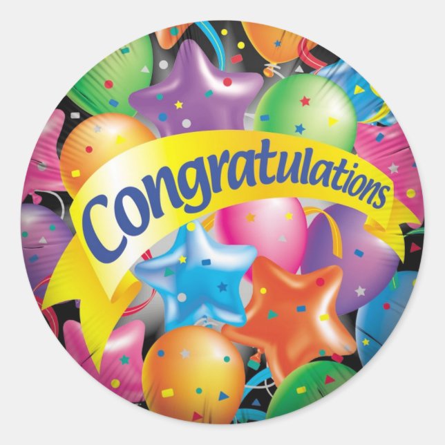 Congratulations.jpg Runder Aufkleber (Vorderseite)
