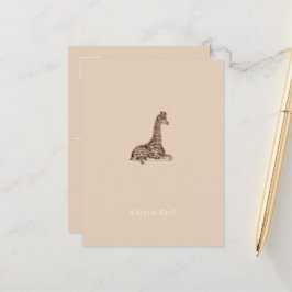 Congratulations Little Girl New Baby Giraffe Card Postkarte