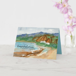 Congratulations New Beach House Ocean Waves Karte