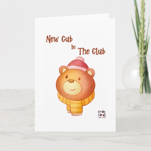 Congratulations- New Born (Cute Cub Card) Karte (Vorderseite)
