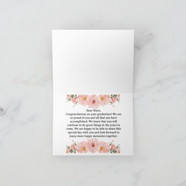 congratulations niece on your graduation karte (Innenseite)