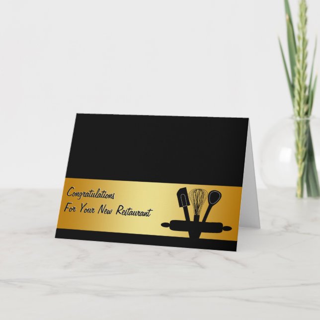 Congratulations Restaurant New Business Card Karte (Vorderseite)