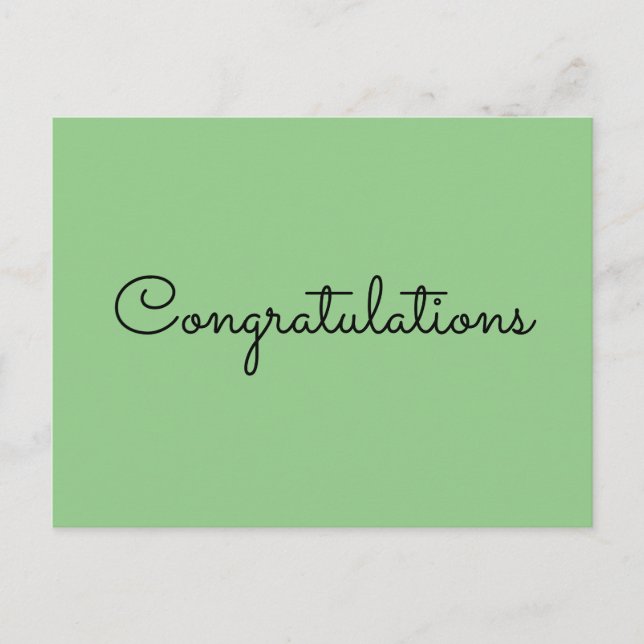 congratulations simple minimal text style card postkarte (Vorderseite)