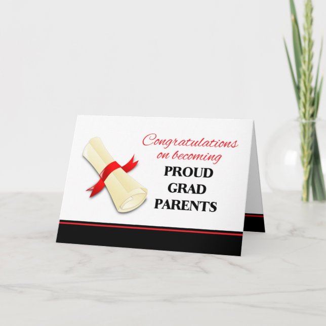 Congratulations to Grad Parents Rolled Diploma Karte (Vorderseite)