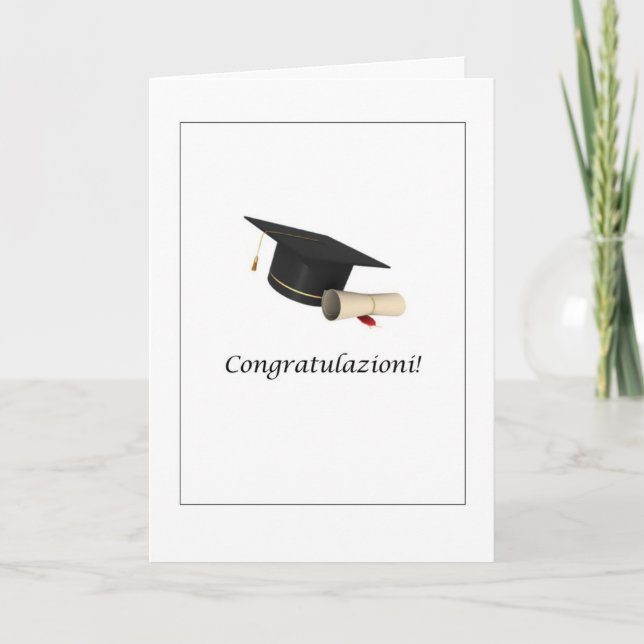 Congratulazioni! - Abschluss-Auto auf italienisch Karte (Vorderseite)
