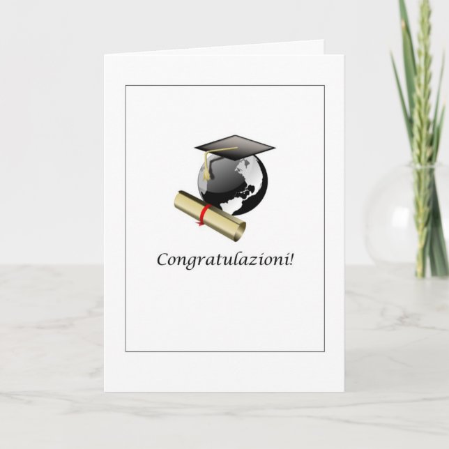 Congratulazioni ! - Carte d'obtention du diplôme (Devant)