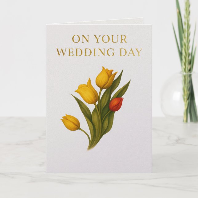 Congrautlations Tulip Flowers Wedding Card  Karte (Vorderseite)