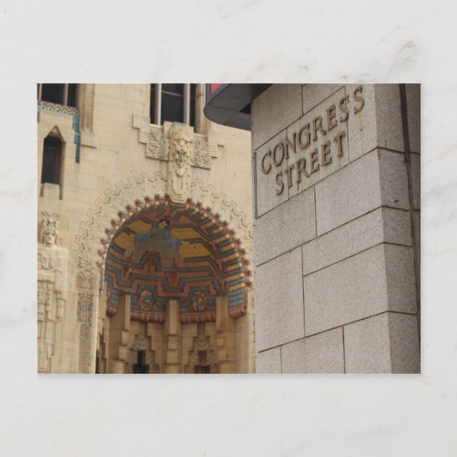 Congress St, Detroit, Michigan, Guardian Gebäude Postkarte (Vorderseite)