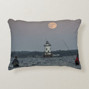 Conimicut Leuchtturm Ernte Mond Doppelseitig Dekokissen
