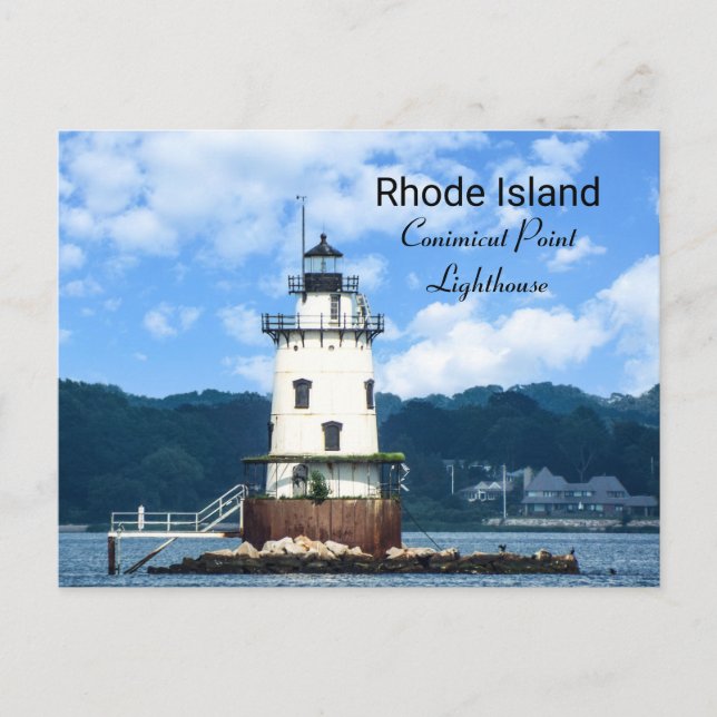 Conimicut Point Lighthouse RI Postkarte (Vorderseite)