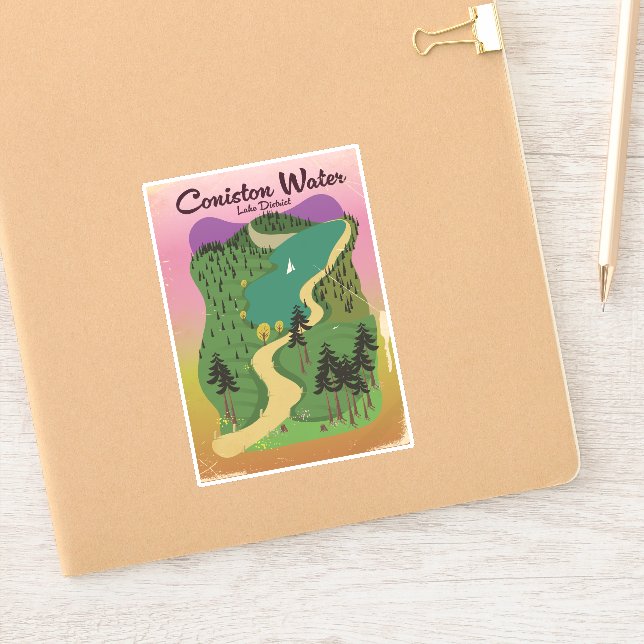 Coniston Water Lake District Aufkleber (Notizbuch)