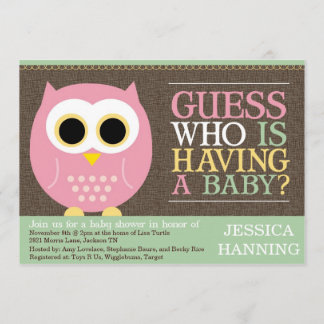 Conjecture qui invitation de baby shower