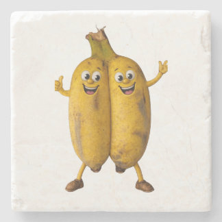 Conjoined Bananas Comedy Duo Steinuntersetzer