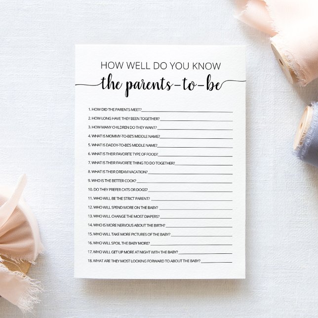 Connaissez-vous bien la carte Parents-to-be ? (Créateur téléchargé)