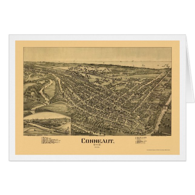 Conneaut, carte panoramique de l'OH - 1896 (Devant horizontal)