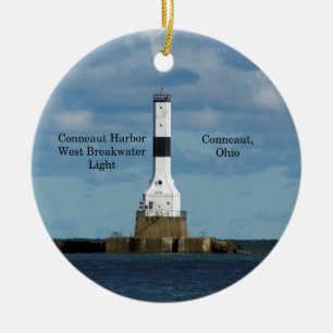 Conneaut Hafen-Westwellenbrecher-Lichtverzierung Keramik Ornament