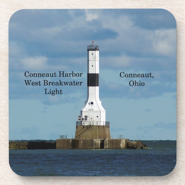 Conneaut Harbour West Breakwater Light 6 Untersetz Getränkeuntersetzer (Vorderseite)