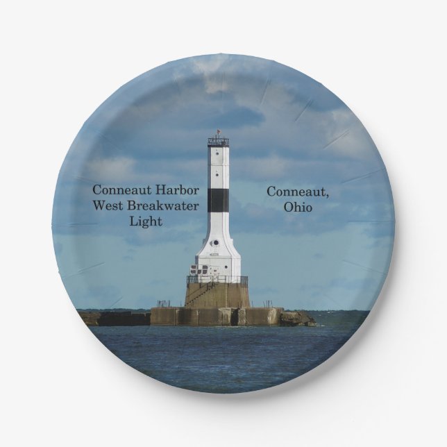Conneaut Harbour West Breakwater Light Paper Platt Pappteller (Vorderseite)
