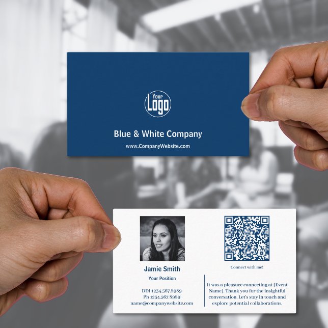 Connect Professional Company Ambassador Blue Visitenkarte (Connect Professionally Company Ambassador Blue Business Card, photo, QR code)