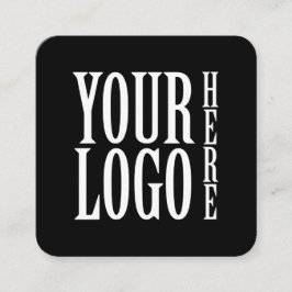 Connect with us Social Media QR Code Black Square Quadratische Visitenkarte