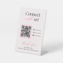Connect With Us Social Media QR Code Business Sockelschild