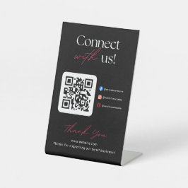 Connect With Us Social Media QR Code Business Sockelschild