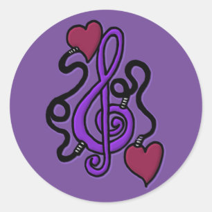 Connecté À Des Stickers À Notes Violettes De Musiq