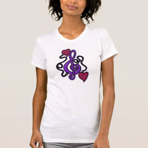 Connecté À La Musique Violet Note T-shirt