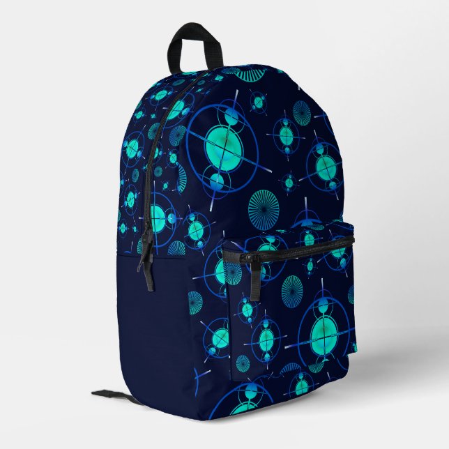 Connected Minds Pattern 2 Bedruckter Rucksack (Rückseitige Ecke links)