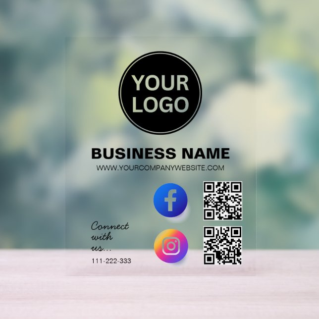 Connectez-vous avec nous Social Media Business Log (Neutre)