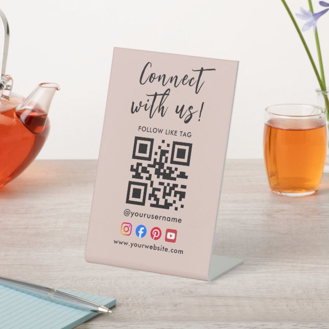 Connectez-vous ici Panneau de code QR Sign (In SItu)