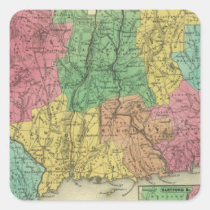 Connecticut 10 quadratischer aufkleber