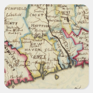Connecticut 11 quadratischer aufkleber