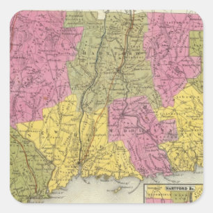 Connecticut 4 quadratischer aufkleber