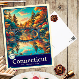 Connecticut | Anime Style Cel Schattenkarte Postkarte