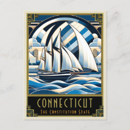 Connecticut | Art Deco Postkarte