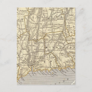 Connecticut Atlas Map Postkarte