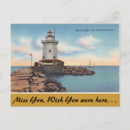 Connecticut, Äußeres Licht, altes Saybrook Postkarte