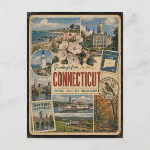 Connecticut Authentische Vintage-Postkarte Postkarte