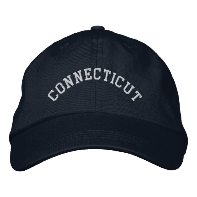 Connecticut bestickt Basic Cap Navy Blue Bestickte Baseballkappe (Vorderseite)