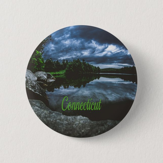 Connecticut Beutiful Lake Trees Button (Vorderseite)