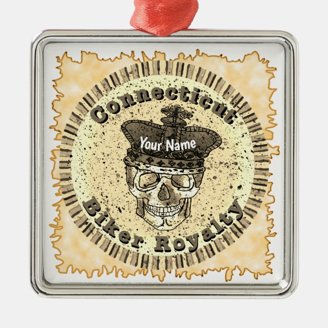 Connecticut Biker  Ornament Aus Metall (Vorne)