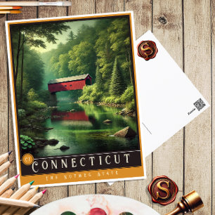 Connecticut   Carte postale État hyper-réaliste
