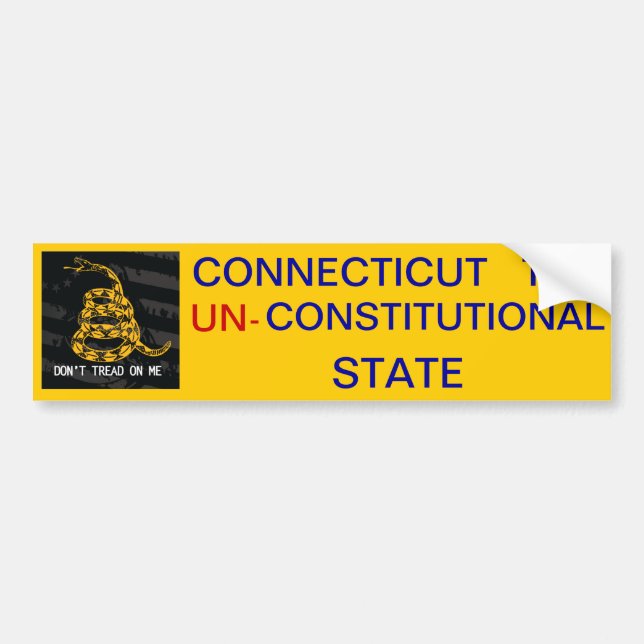 Connecticut der verfassungswidrige Staat Autoaufkleber (Vorne)