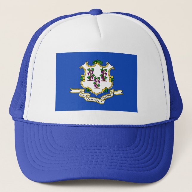 Connecticut Flag Hat Truckerkappe (Vorderseite)