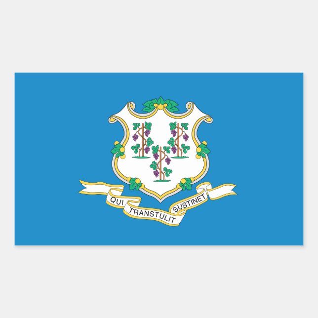 Connecticut-Flag Rechteckiger Aufkleber (Vorderseite)